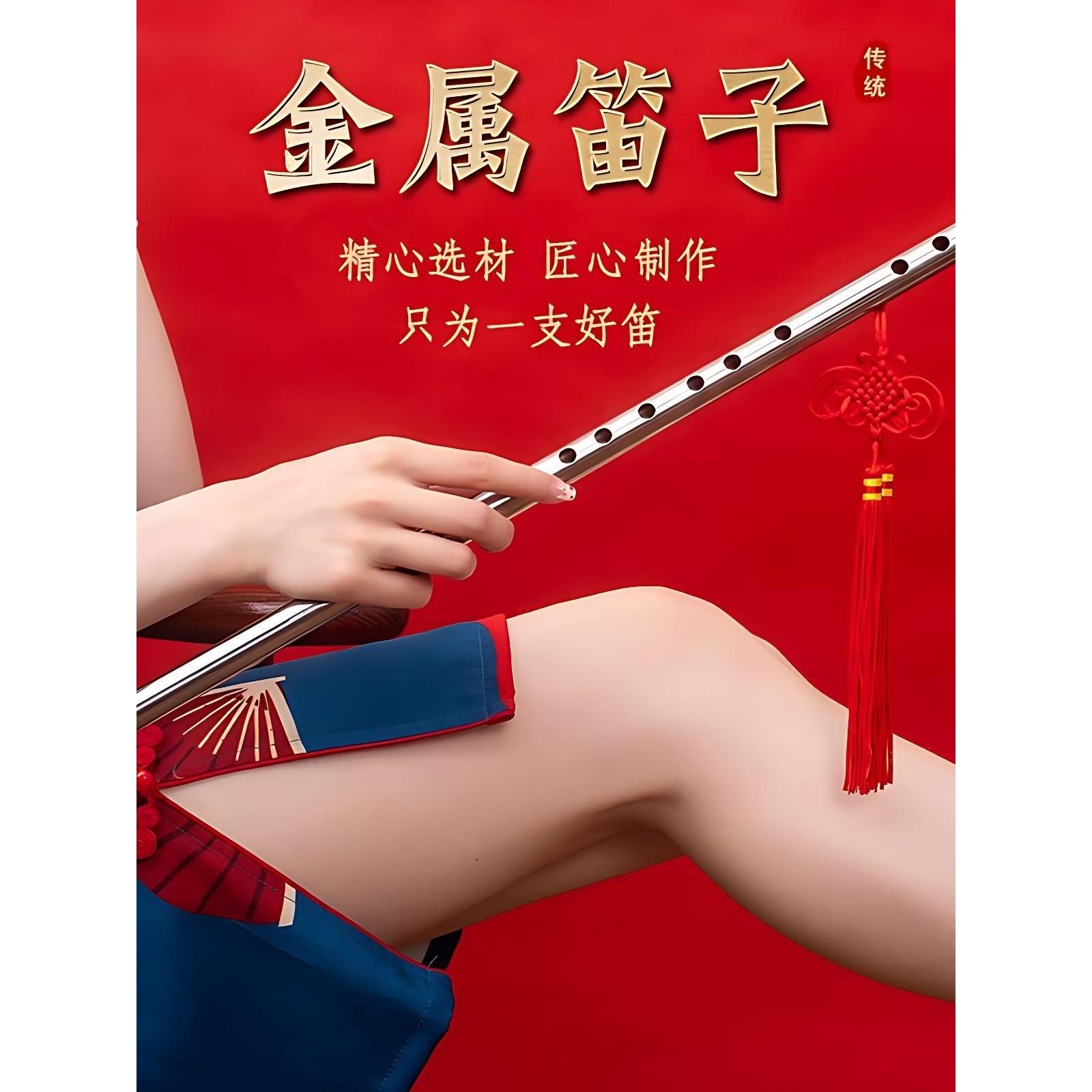 声乐全钢笛子初学古风横笛金属专业加厚演奏防霉防裂乐器防身巨厚