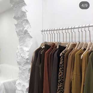 天花板悬挂衣架省空间服装架白色服装架女装店货架吊架展示架挂衣