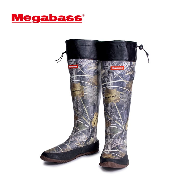megabass涉水靴路亚溪流高筒弹力靴防滑耐磨长筒户外钓鱼迷彩雨靴