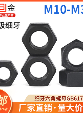 12.9级细牙螺母细丝细扣六角螺母m10*1m12*1.5m16m20m24*2m27m30