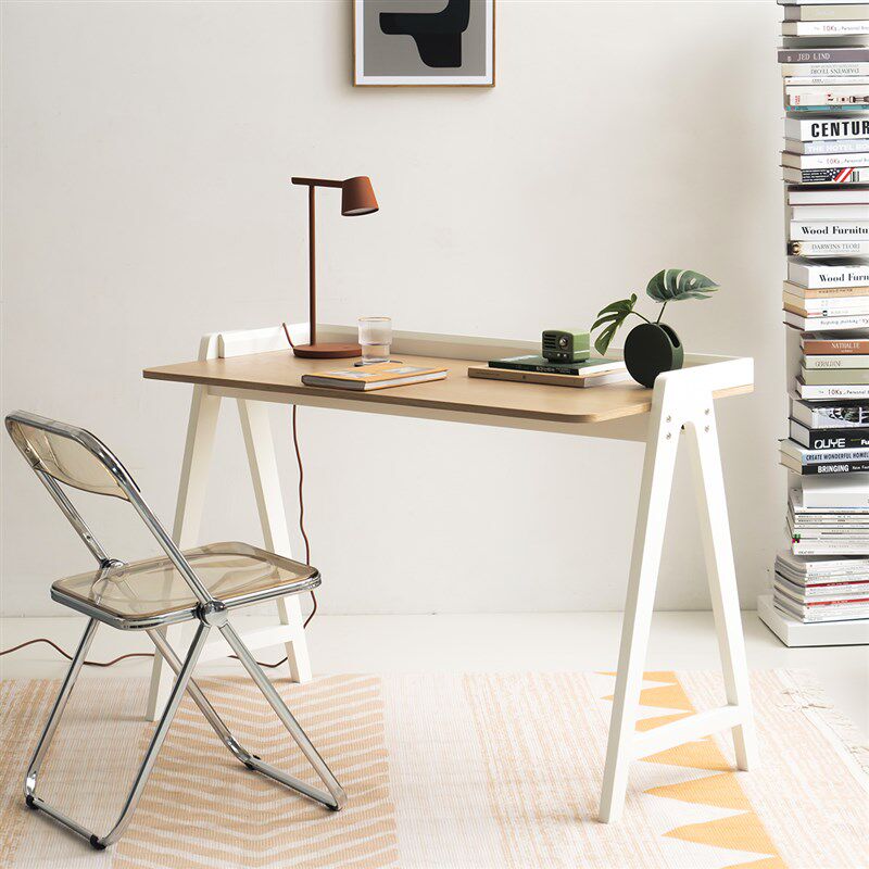 北欧个性创意实木书桌现代简约办公桌学生家用写字时尚长方形桌子