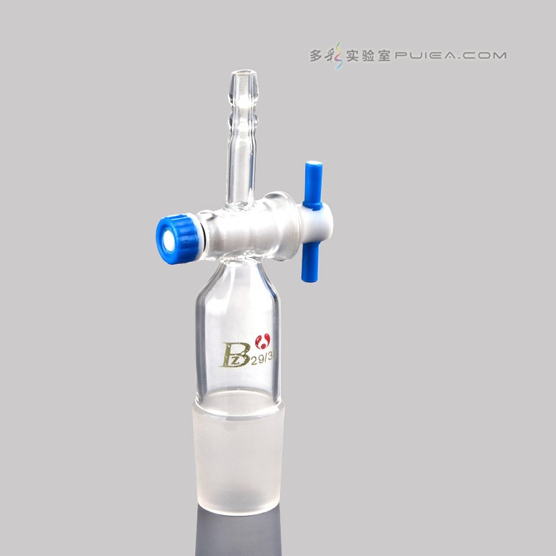 四氟接头四氟芯具活塞标准口玻璃转接头抽气接头F4二通19# 24# 29