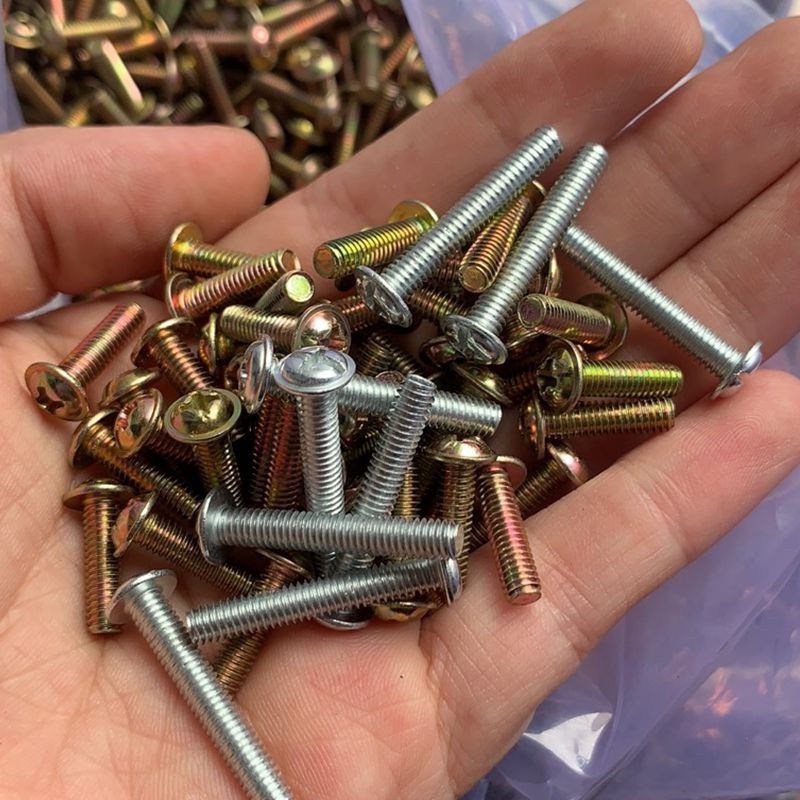 带垫螺丝十字圆头带垫片螺钉镀锌盘头带介子机丝带垫机3/4/5盘头