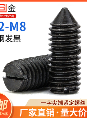 M2M2.5M3-M8 一字尖端紧定螺丝开槽紧定螺丝GB71顶丝无头机米