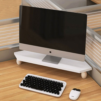 转角显示器增高架桌面办公实木三角支架电脑底座木质收纳置物托架