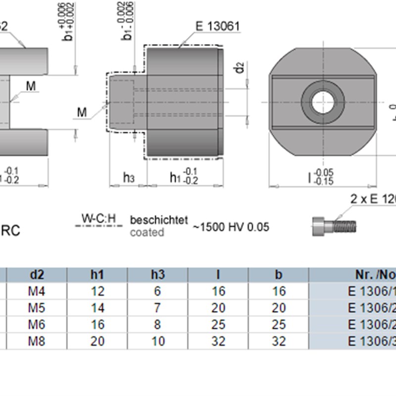 供应Meusburger精定位E1306/16/20/25/32 定位块辅助器定位边锁