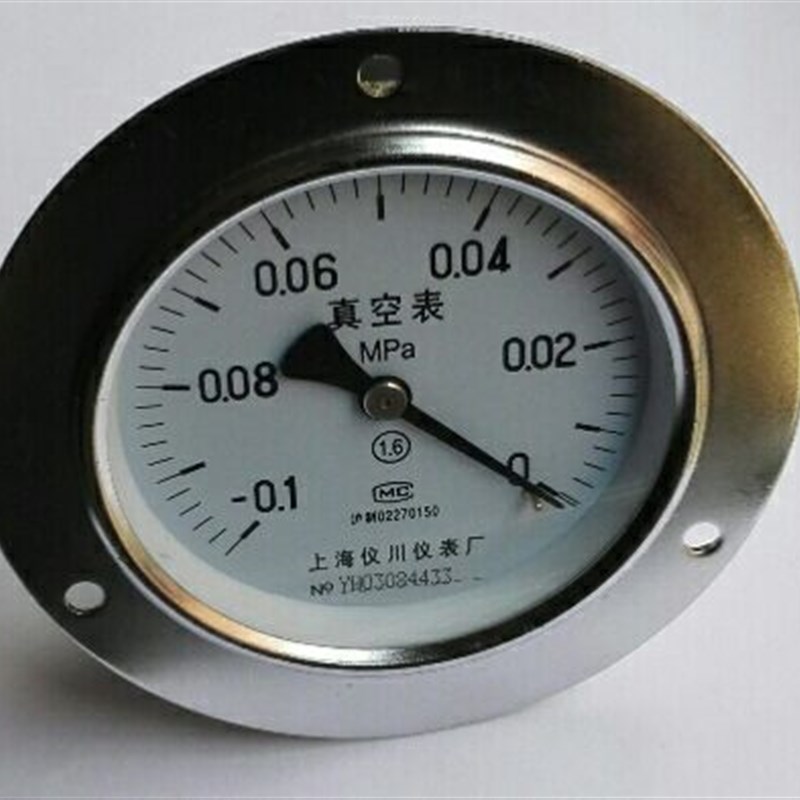 轴向带前边真空表 z-100zt -0.1~0mpa背出式轴向负压表 100MM