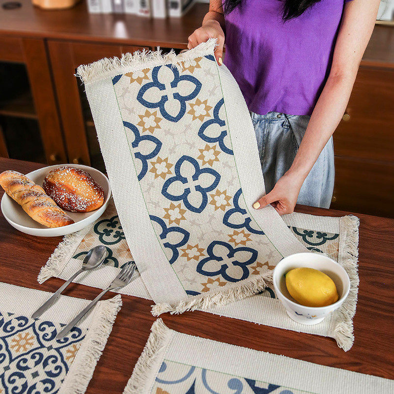 家用餐桌餐垫ins隔热盘子餐布西餐防烫桌垫学生餐巾摆拍背景布艺