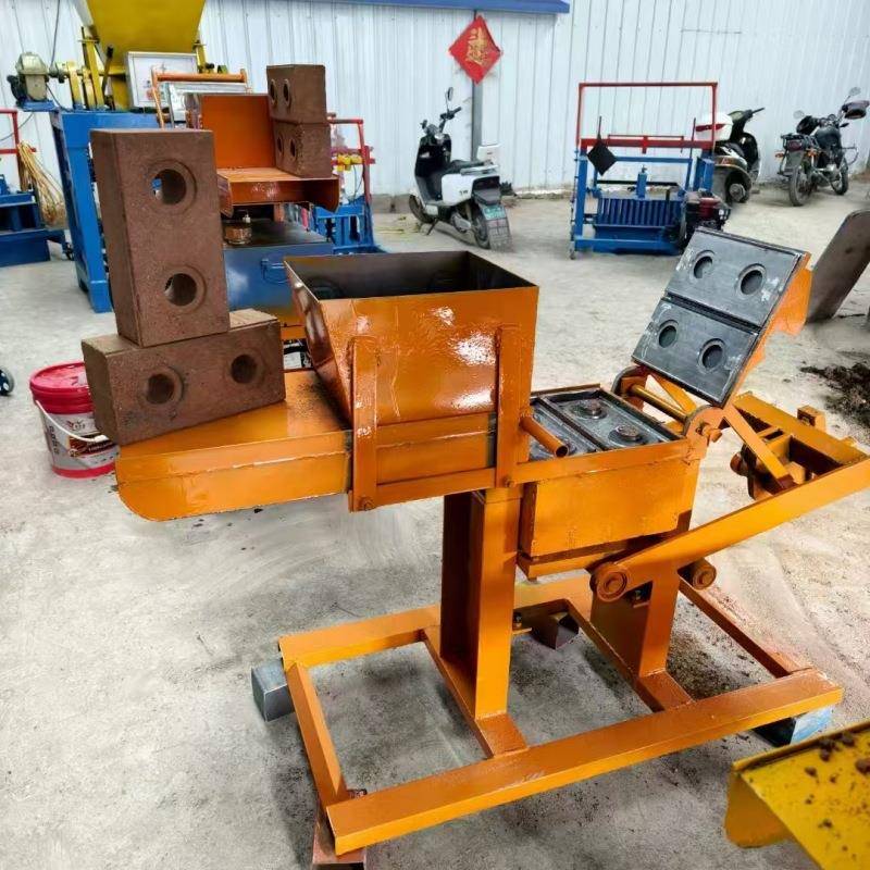 4-25小型粘土制砖机手压连锁砖机手工砖机乐高砖机