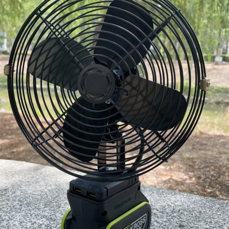 适用于Worx20V锂电池金属摇头风扇2-Speed Wind无线便携式USB接口