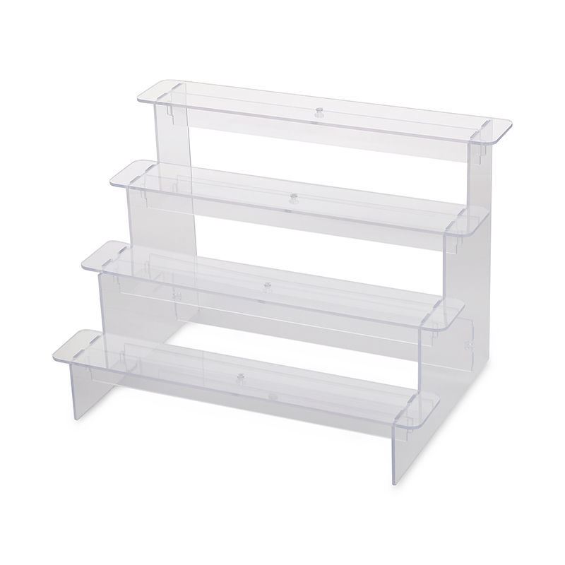 立牌展示架亚克力阶梯架式泡泡玛特陈列架透明盲盒手办模型底座架