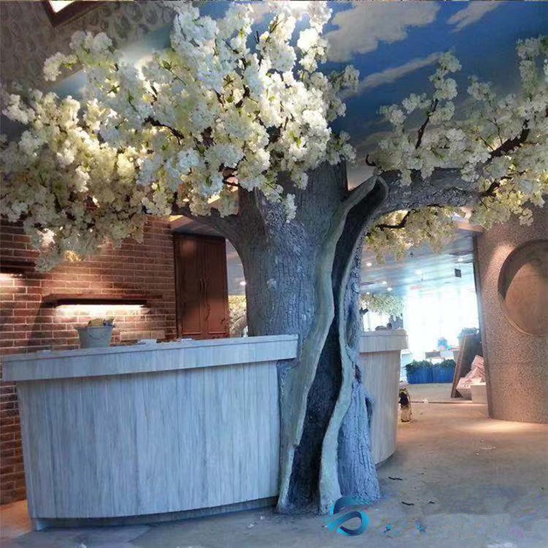 包水泥柱子水管装饰假树假山大型仿真树榕树红枫樱花垂柳上门施工