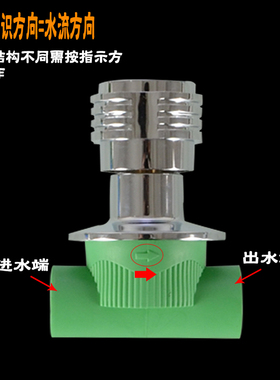 全铜PPR暗阀家用自来水阀门开关暗装4分20 6分25PPR冷热水管配件
