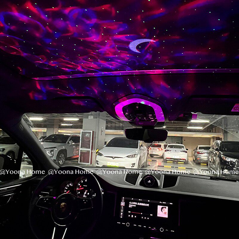 满天星水纹星空投灯投影灯月亮星云灯海洋灯车内卧室少女心氛围灯