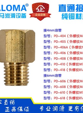 DALOMA滑块轴承润滑直通接头PD-405 406 408 410 418 608 610 618