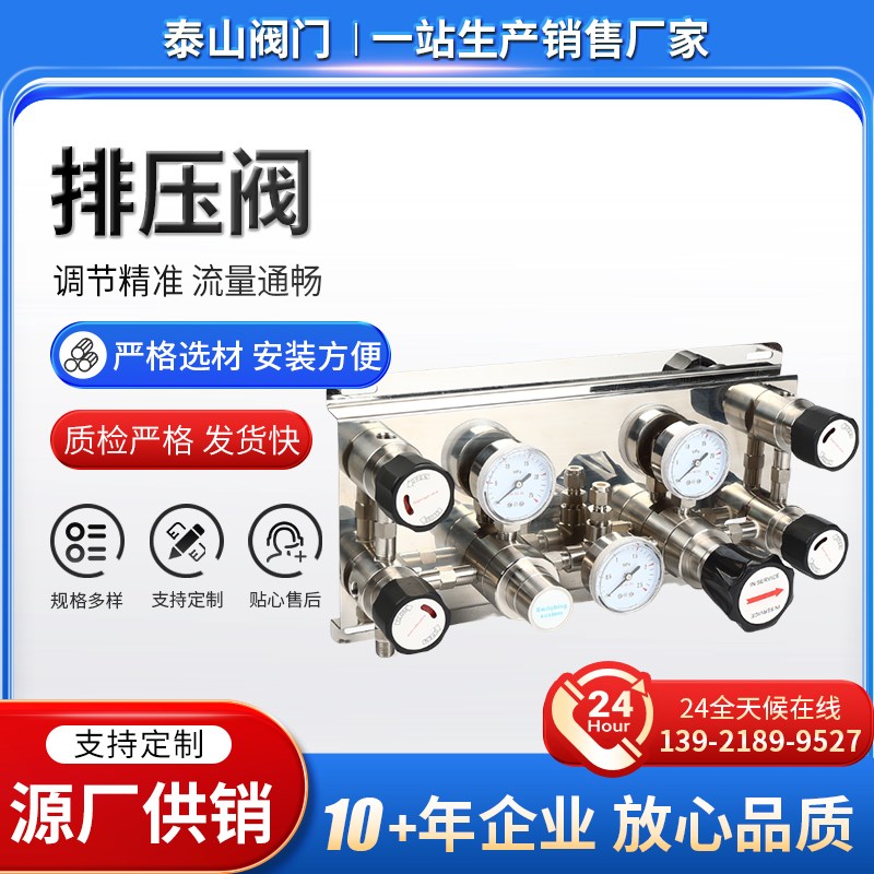 316L不锈钢排压阀 减压阀终端二级球阀控制面板 一备一用汇流排