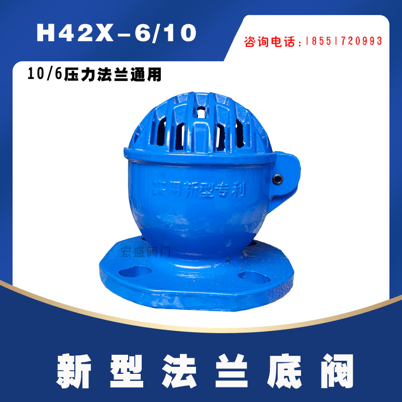 H42X-10/16新型底阀 水泵吸水铸铁法兰底阀DN50 65 80 100 150