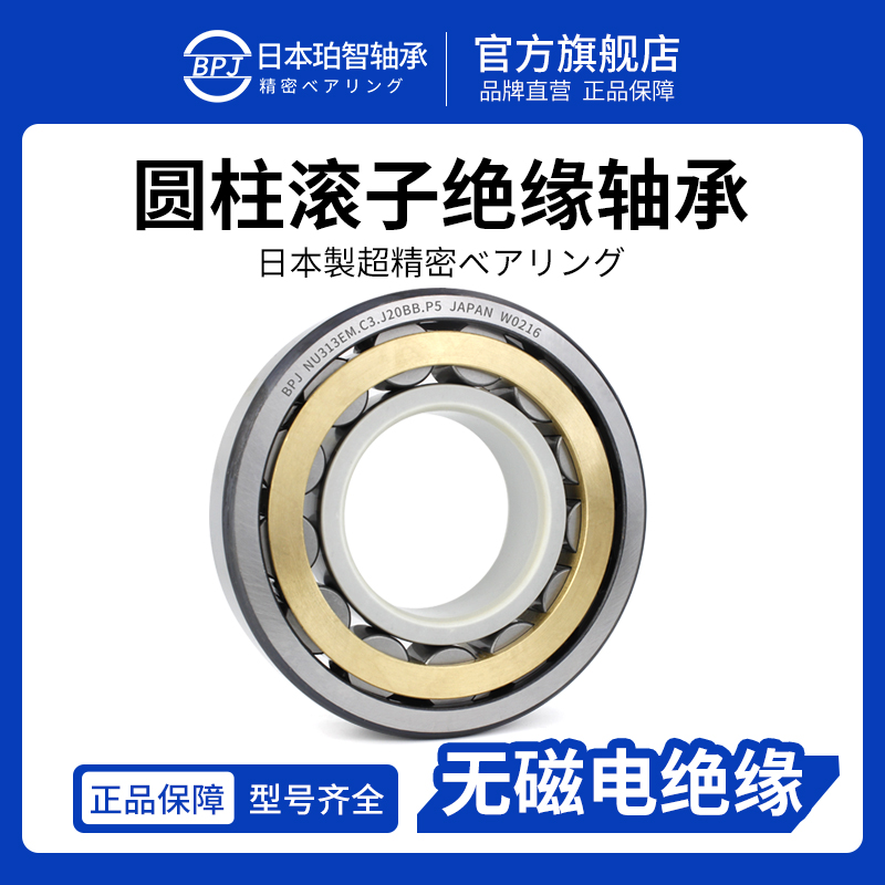 BPJ日本进口轴承NU218EM短圆柱滚子轴承NU220绝缘轴承无磁耐腐蚀