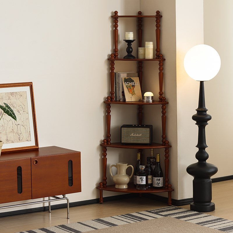 【小万家具】实木转角柜复古老家具三角置物架卧室收纳柜墙角柜