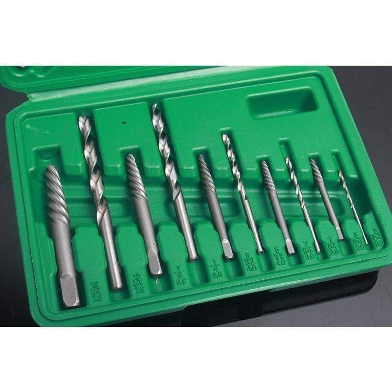 取螺杆断头取出器取断螺丝断丝汽车11件套汽车维修工具反丝倒丝器