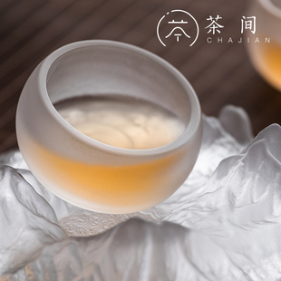 玻璃小茶杯功夫茶具主人杯品茗杯琉K璃杯子单个日式 茶间 初雪茶盏