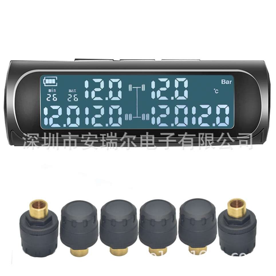 太阳能无线胎压监测器TPMS房车卡车轻卡货车检测器便携高压轮胎