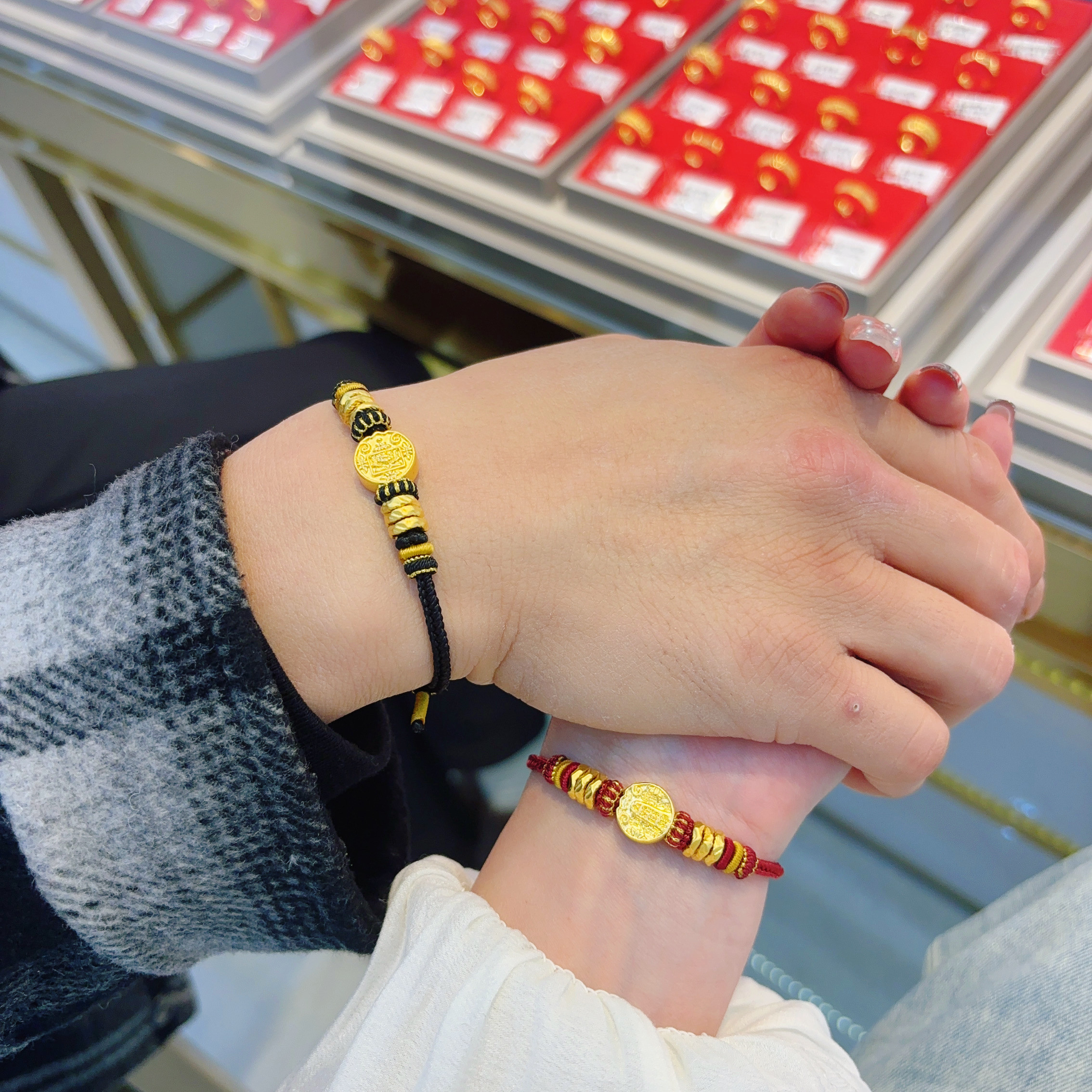 希曼汀足金999五路财神转运珠黄金盘缠手链本命年金珠情人节礼物,黄金,小克重定价黄金手链,淘宝优惠券,粉丝福利购,淘宝优惠卷