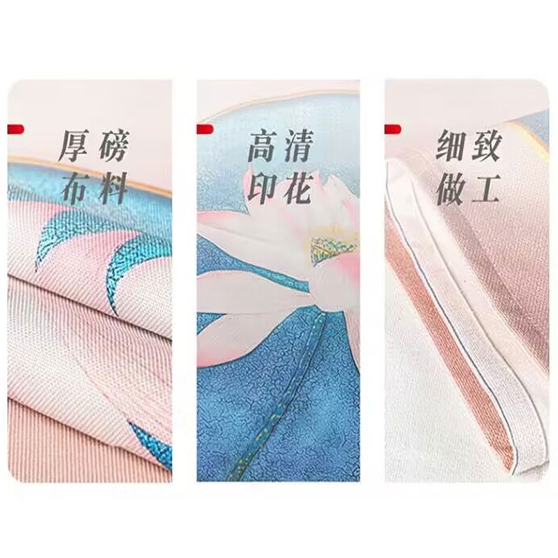 中式双面印花门帘卧室客厅隔断帘C布帘开放式厨房防油烟遮挡帘半