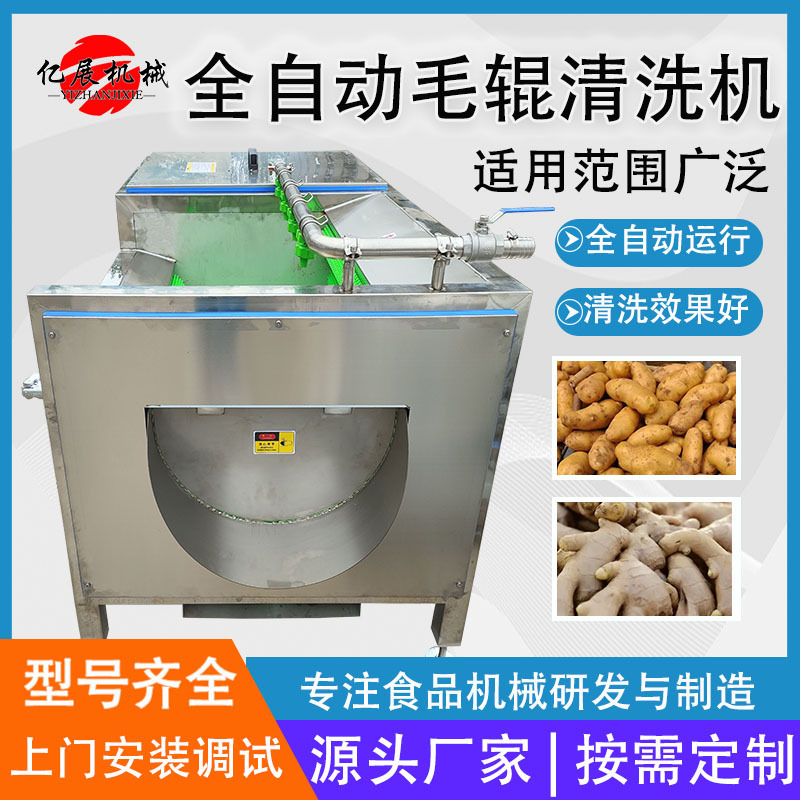 马蹄去泥清洗机荸荠清洗去污设备中央厨房芋头土豆毛刷去皮清洗