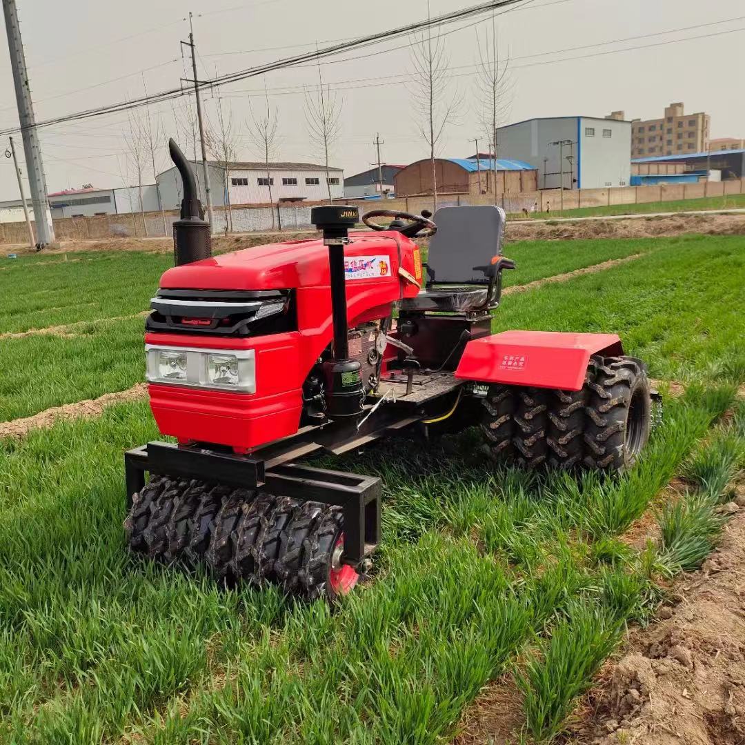 后驱前转向轮折叠式麦田压实机土地耕整 25马力轮式小麦镇压机