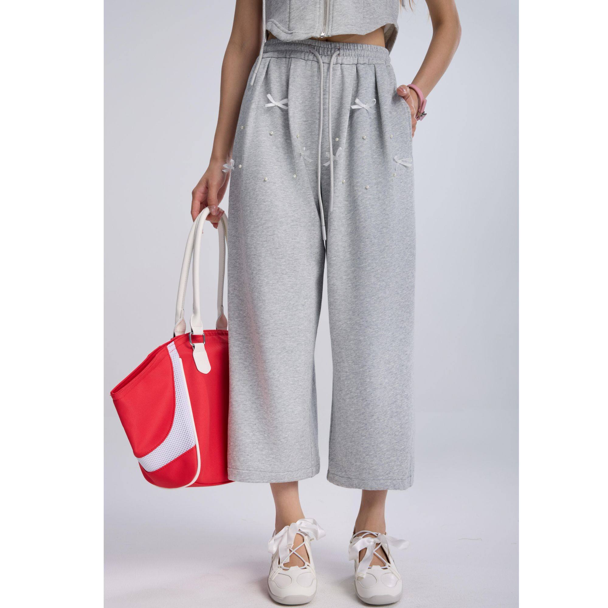 CO&SHENG重生150cm小个子女夏季休闲裤直筒高腰时尚酷帅百搭运动