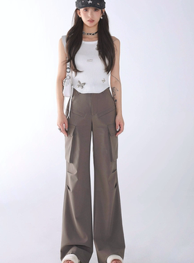 美式高街/CO&SHENG重生150cm小个子2025夏季新品工装裤直筒高腰