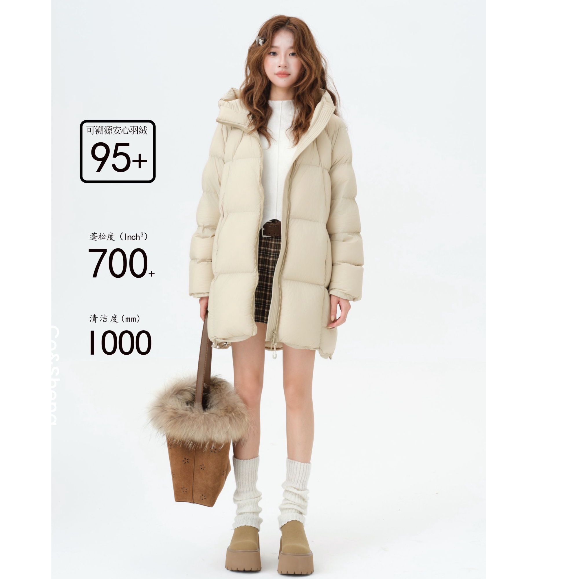 暴雪时分/Co&Sheng重生小个子女款羽绒服保暖简约经典款中长款