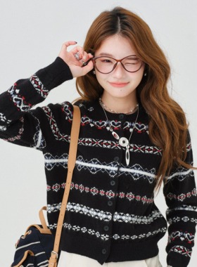 糖心条纹/Co&Sheng重生小个子女士毛衣百搭显瘦花纹长袖上衣