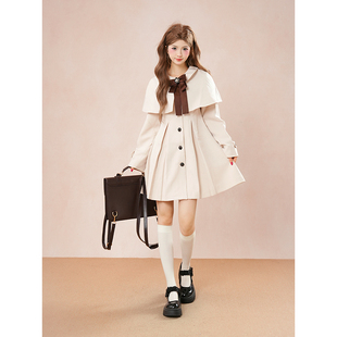 【小兰】2025年秋冬JK制服小个子中长款收腰显瘦风衣外套女装