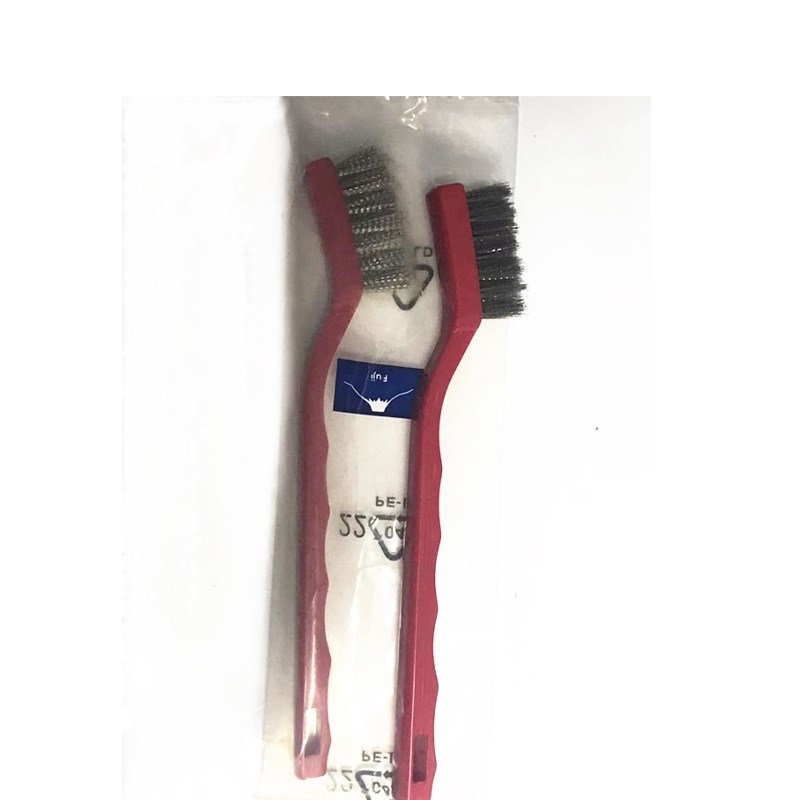 台湾FUJI胶柄不锈钢刷工业用清洁牙刷迷你小刷子纯铜核桃文玩刷