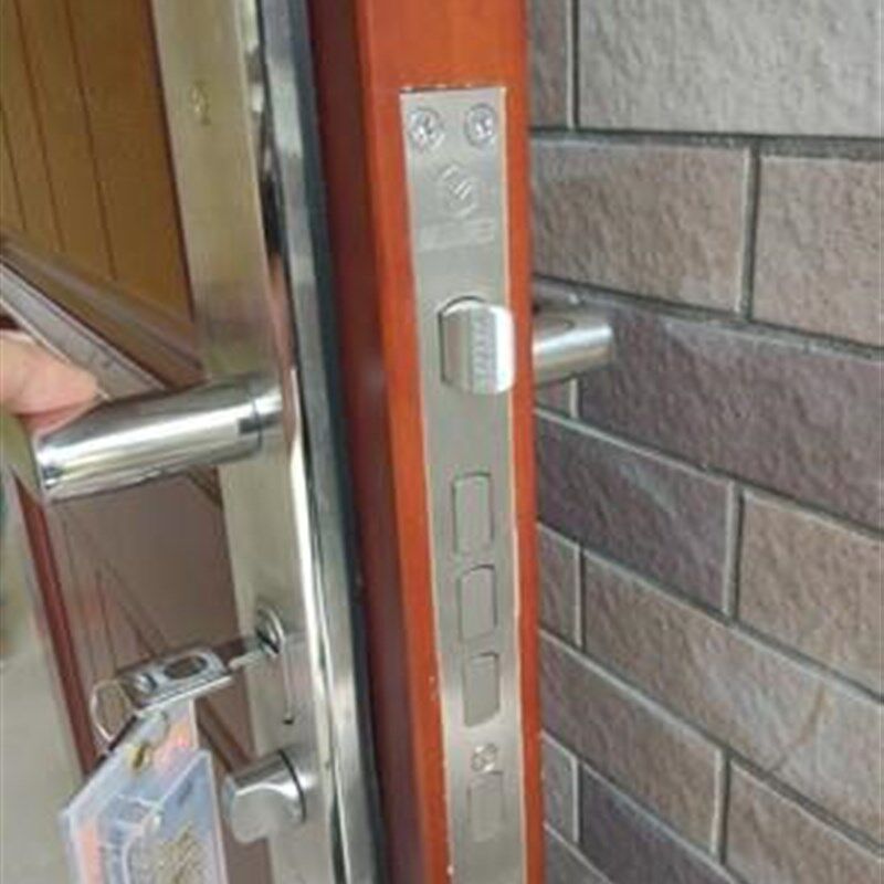 外装通用型防盗门锁心大门锁纯铜木门老式套装双开铁锁上提双开门