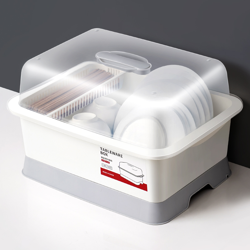 装碗筷收纳盒家用放碗箱碗碟厨房置物架沥水碗架台面碗柜收纳神器