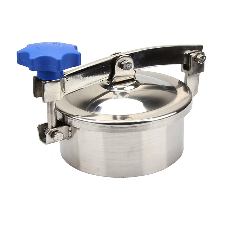 304不锈钢人孔圆形压力人孔门卫生级翻边快开常压发酵酒罐盖手孔