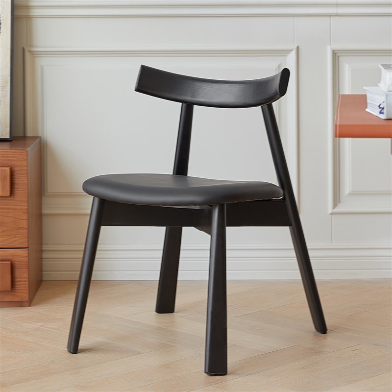 船桨椅北欧轻奢实木椅设计师休闲椅家用餐厅咖啡厅餐椅靠背椅子