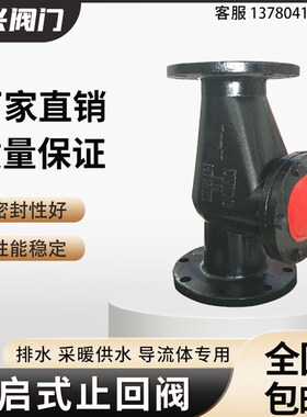 法兰旋启式止回阀铜芯止回阀卧式立式排污水H44T-16止逆阀DN50100