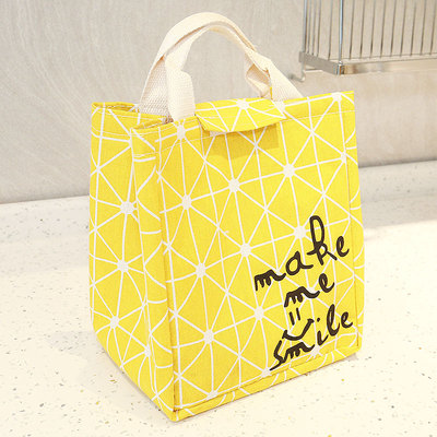 加厚铝箔保温便当包大号长方形手提袋子棉麻学生上班族打包饭盒袋