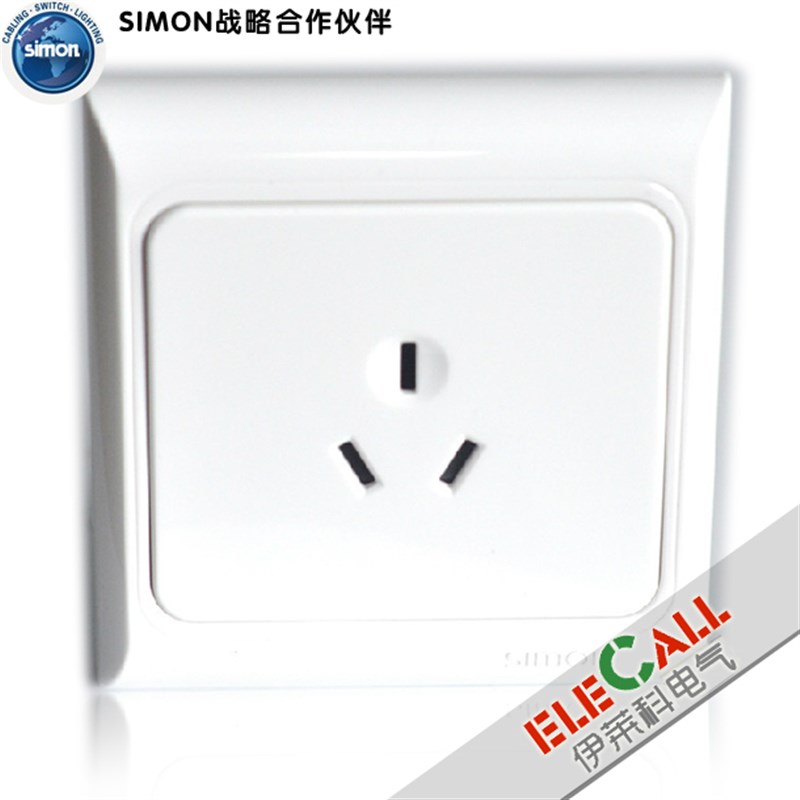 西蒙开关欧典61系列 两极带接地插座 J60432 一位三孔
