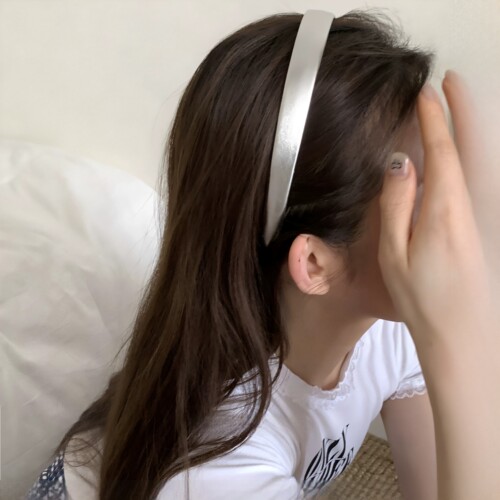 新款气质小众韩妹高级感银色发箍