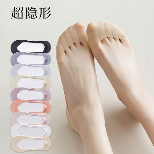 女夏超薄隐形不掉跟防滑船袜