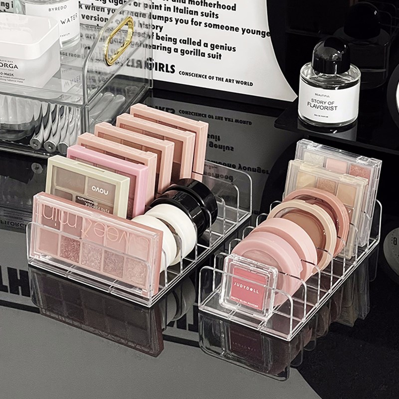 眼影桌面收纳盒亚克力透明分格化妆品置物架家用宿舍大容量整理盒