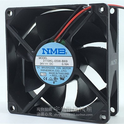 原装NMB 3110KL-05W-B69 24V 0.18A 8CM 8025 变频器散热风扇