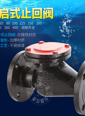 直销H44T排污泵房消防管道铸铁立式止逆单向阀法兰旋启式止回阀
