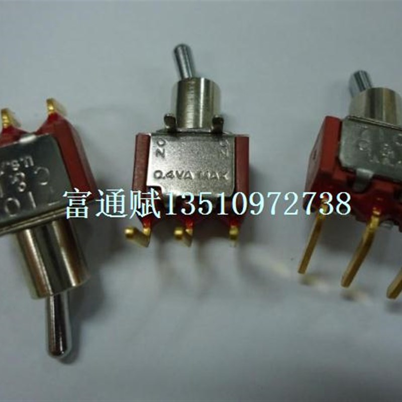 U.S.A美国C&K 长寿命 7101MD9AWD9AW3BE 摇头镀金3脚2档 钮子开关