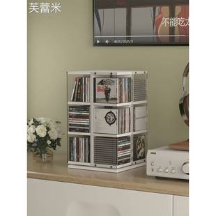 芙蕾米cd展示架旋转光盘收纳手办陈列架专辑透明展示盒游戏碟片光盘收纳床笠拉车